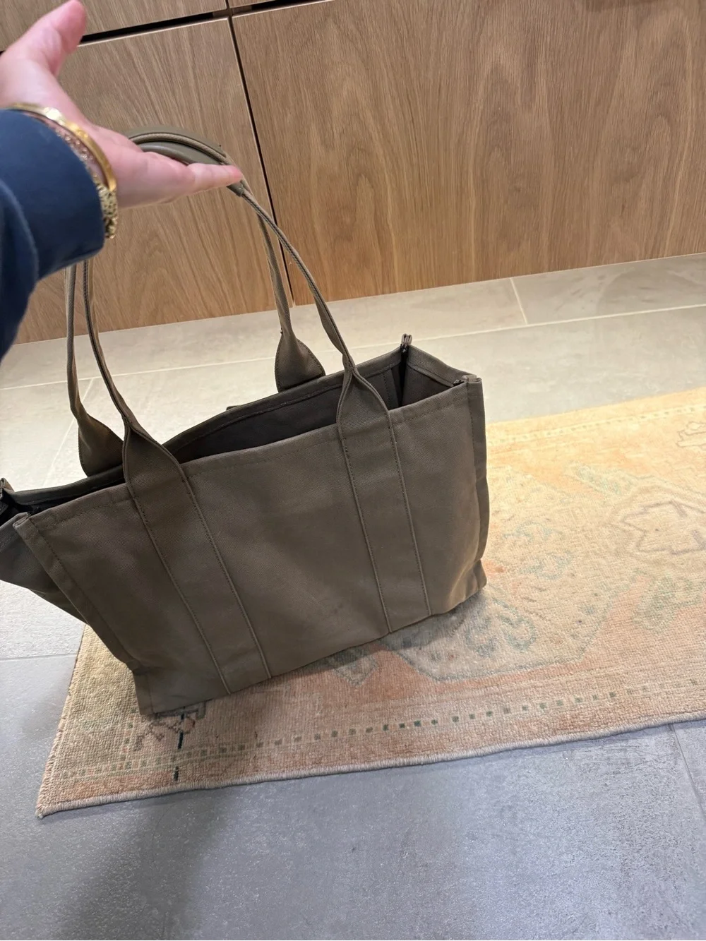Quince Canvas Tote Bag in Khaki